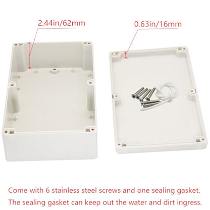Project Box IP65 Waterproof Junction Box ABS Plastic Electrical Boxes DIY Electronic Project Case Power Enclosure White 9.06x5.90x3.43 inch (230 x 150 x87 mm) - color: White, size: 9.06"x5.90"x3.43"