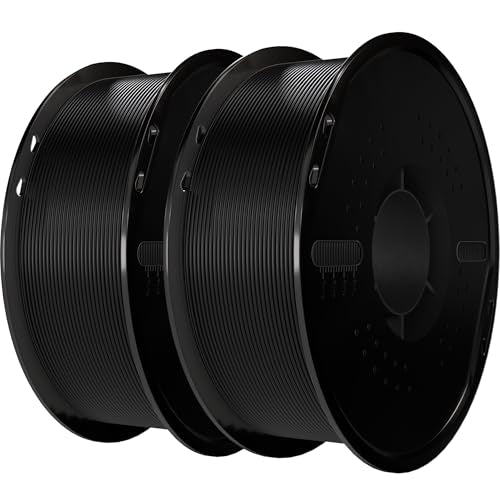 PLA+ Filament 1.75mm Black 2KG, Dimensional Accuracy +/- 0.02mm - color: Black(2pcs)
