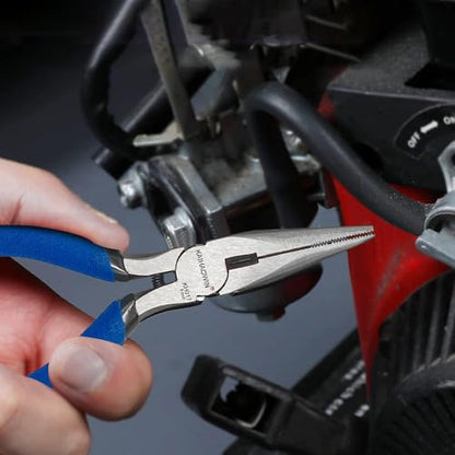 KAIHAOWIN 5" Small Needle Nose Pliers - 2 Pack, Precision Mini Pliers for Jewelry Making, Crafts & Electronics, with Wire Cutter & Spring Loaded Handle, Thin Long Nose Tweezers for Tiny Projects - size: 2 Pack