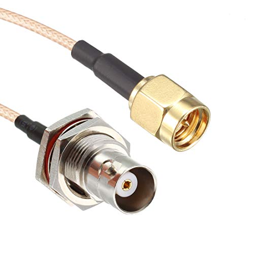 uxcell SMA Male to BNC Female Bulkhead RF Coaxial Cable RG316 Coax Cable 12 Inches 2pcs for Ham Radio,Audio to Antennas,Wireless LAN Devices