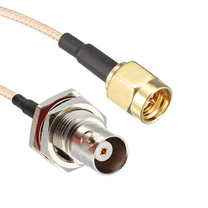 uxcell SMA Male to BNC Female Bulkhead RF Coaxial Cable RG316 Coax Cable 12 Inches 2pcs for Ham Radio,Audio to Antennas,Wireless LAN Devices