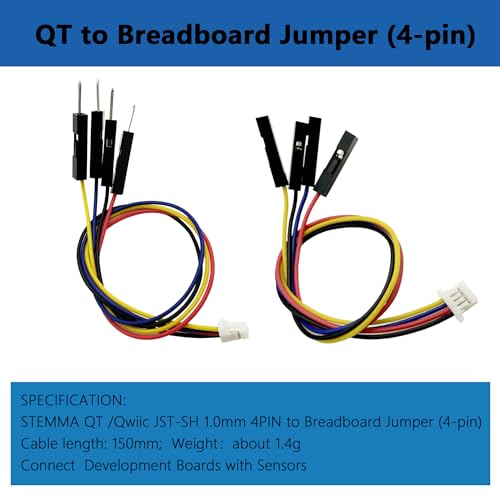 Dupont Connector Kit I2C Qwiic Cable Kit Stemma QT Wire for SparkFun Development Boards Sensor Board Breakout Breadboard 4 Pin Sh1.0 Connector 14PCS - size: 14PCS