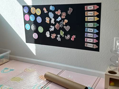 Magnetic Chalkboard Wallpaper Peel and Stick 40" x 18", Self-Adhesive Chalkboard Contact Paper with Starter Kit - Ideal for Home - color: Chalkboard, size: 40"W x 18"H