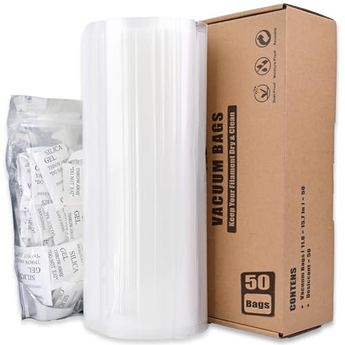 Filament Storage Bags 50 Pcs for Vacuum Sealer with 50 Desiccants, 15.7X11.8in Only Filament Bags and Desiccants, Without Sealer Machine - style: 50 Bags without Vacuum Sealer