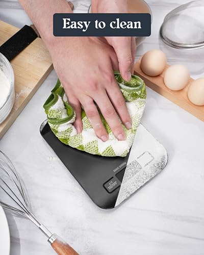 Food Scale, Digital Kitchen Scale with Grams & Ounces Units, 11lb - color: Stainless Steel-Black