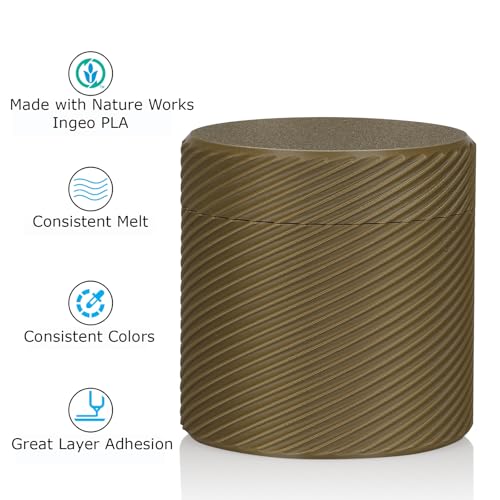 Inland PLA Basics Filament 1.75mm, 1kg Spool – Dimensional Accuracy ±0.02mm, Neatly Wound, Fits Most FDM 3D Printers (Brown, 1 Pack) - color: 1kg Brown