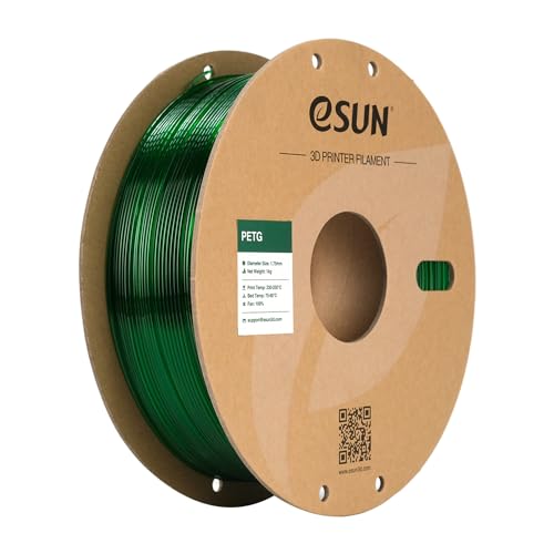 eSUN PETG Filament 1.75mm, 3D Printer Filament PETG, Dimensional Accuracy +/- 0.05mm, 1KG Spool (2.2 LBS) 3D Printing Filament for 3D Printers, Green - color: J-green, size: PETG 1.75MM - 1KG