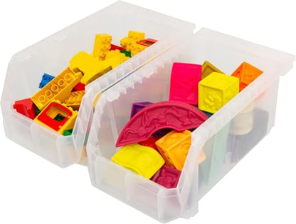 Akro-Mils ReadySpace Large Stackable Plastic Storage Bins, 6-Pack, Clear - color: Clear, size: Large, 6-Pack