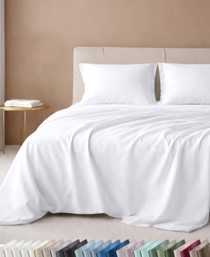 California Design Den Luxury 600 Thread Count Full Size Sheets Set - White - color: 01 - Bright White, size: Full
