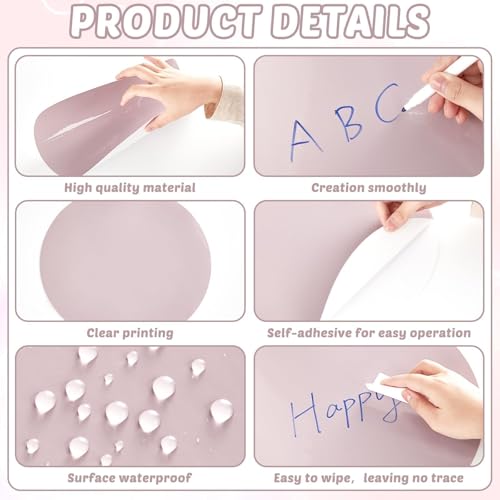 gisgfim 24PCS Dry Erase Dots 12 Inch Whiteboard Marker Wall Decor Removeable Circle Sticker Spots Writing Spots Set for Classroom Table Teachers Students School Supplies (Boho) - style: Boho