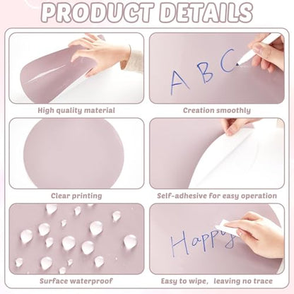 gisgfim 24PCS Dry Erase Dots 12 Inch Whiteboard Marker Wall Decor Removeable Circle Sticker Spots Writing Spots Set for Classroom Table Teachers Students School Supplies (Boho) - style: Boho
