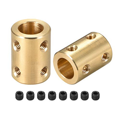 uxcell 8mm to 10mm Bore Rigid Coupling Set Screw L22XD16 Copper,Shaft Coupler Connector for 3D Printers, Motor Accessories,2pcs