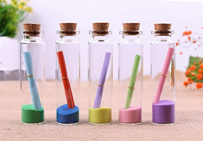 MaxMau 100 Sets of 20ml Glass Bottles with Cork Stopper,Small Clear Jars Tiny Glass Vials for Wedding Favors Seed Powder Sequin Storing Art Crafts Display Party Member Gift