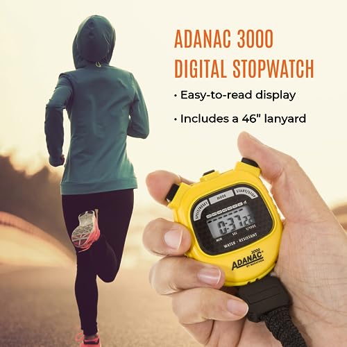 MARATHON Adanac 3000 Commercial Grade Digital Stopwatch Timer, Yellow - color: Yellow