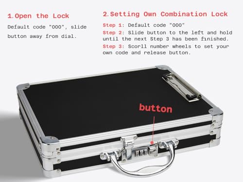 Sooez Combination Lock Clipboard with Storage, Heavy Duty Metal Clipboard - style: Combination Lock