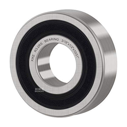 XiKe R3-2RS Sealed Ball Bearing, 3/16"x1/2"x0.196" (10-Pack) - size: R3-2RS - 4.763x12.7x4.978 mm