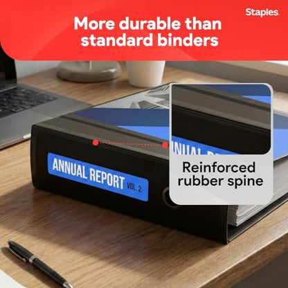 Staples Better Binder, 5 Inch D-Ring, Black, Reinforced Spine - color: Black, size: 5-Inch