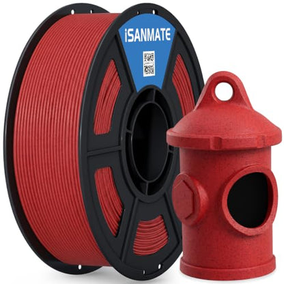 iSANMATE 3D Printer Filament ASA Marble Red Granite, UV & Weather Resistant ASA Filament Perfect for Outdoor Functional Parts, for Bambu Lab 3D Printers,AMS,AMSLite, 1kg Spool (2.2lbs) - color: Marble Red Granite