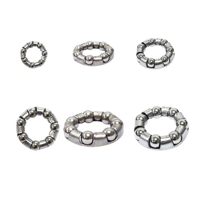 5 Sets Each 9 Sizes Bike Ball Bearing Headset Retainer Crank Caged Wheel 4mm to 8mm / 1/6” to 1/3“ Repair Accessories Silver