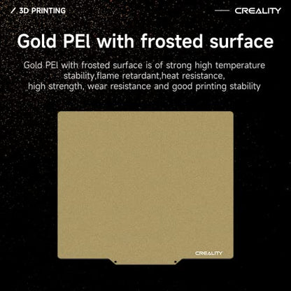 Creality Ender 3 Max Neo Bed Upgrade, PEI Sheet 310 x 320mm Removable Magnetic Flexible Texture Surface Heated Bed Plate Build Surface for CR-10S PRO/CR-10 V2/ CR-10 V3/ CR-X/CR-X Pro/Ender-3 Max - color: PEI Frosted Gold, size: Ender 3 Max Neo