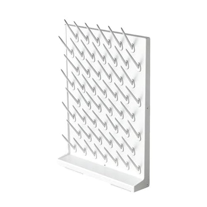 Lab Drying Racks for Lab Glassware and Bottles Wall Mounted Test Tube Dryer Detachable PP Lab Rack White (Large 52pegs) - size: Large 52pegs