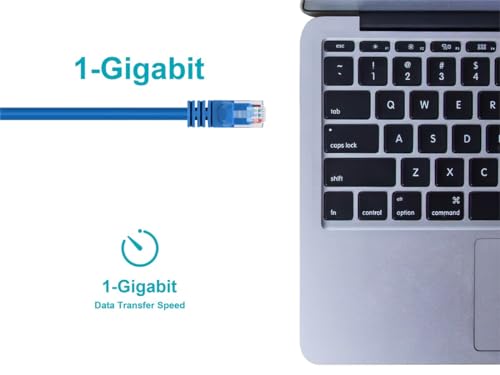 Monoprice 5FT 24AWG Cat5e 350MHz UTP Ethernet Bare Copper Network Cable - Blue - color: Blue, size: 5 Feet