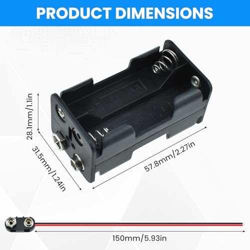 SDTC Tech 2-Set 4X 1.5V AA Battery Holder and I Type Snap Connector Kit - size: 4 Slot