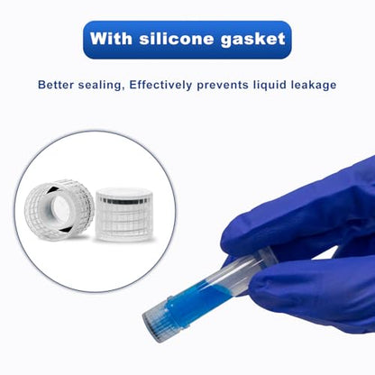 2.0ml Cryovials, O-Ring Caps, Clear Cryotubes, Bag of 50 - color: Clear, size: 2.0ml