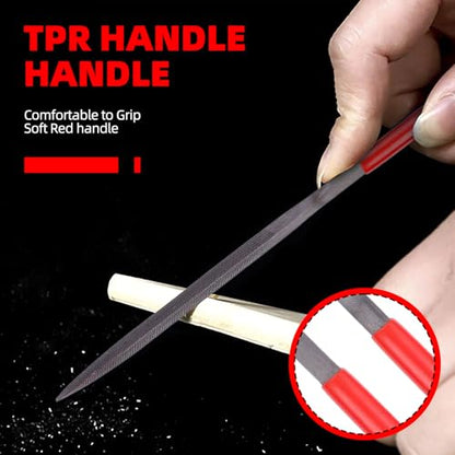 Jewelers Needle File Set, 10-Piece Mini Metal Files with Cleaning Wire Brush, Precision Hand File Kit for Jewelry Making, Ring Repair, Metal Detailing, Carving, Shaping and Fine Sanding