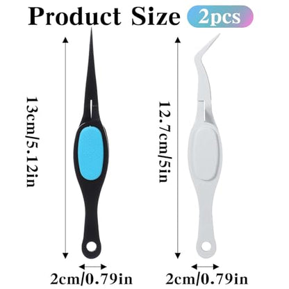Ymapinc 2PCS Reverse Tweezers for Crafting - Stainless Steel - color: Black+white