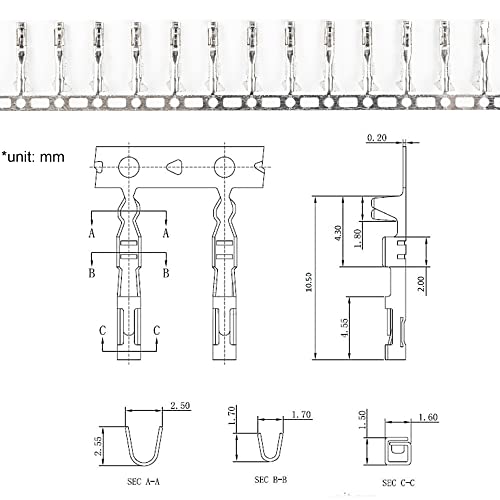 whiteeeen Total 400pcs (200 Pairs) Male and Female Pins Connector Kit fit for 2.54mm Connector Housing Jumper Wire Cable DIY Kit