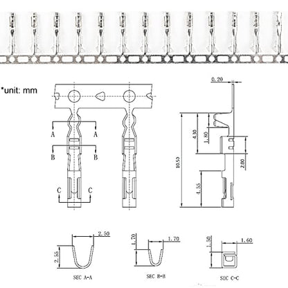 whiteeeen Total 400pcs (200 Pairs) Male and Female Pins Connector Kit fit for 2.54mm Connector Housing Jumper Wire Cable DIY Kit