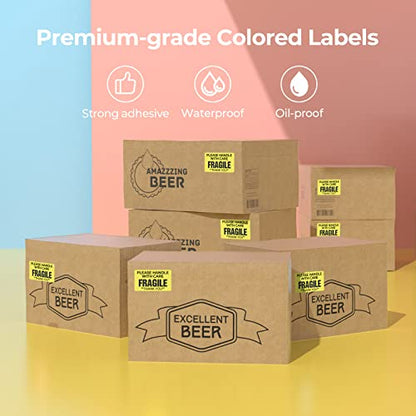 MUNBYN 2.25x1.25 Thermal Labels, 1000 Sheets/Roll, Yellow - color: Yellow, size: 2.25" x 1.25"
