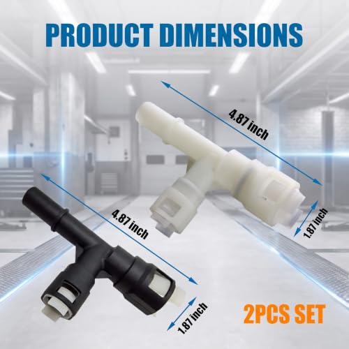 2 PCS Car Heater Inlet Hose Joint, OEM#15055343 15055342 Three-Way Plastic Cooling Water Pipe Joint, Cooling Connector Compatible with Yukon Chevrolet GMC Tahoe Suburban (Black & White)