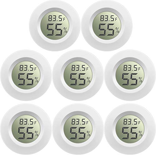 Weewooday 8 Pcs Mini Hygrometer Thermometer Digital LCD, White - size: White