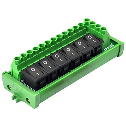 Screw Mount 6 Channel Rocker Switch DC Power Distribution Strip Module - style: Rocker Switch, Screw Mount