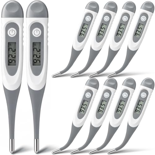 TrelaCo 10 Pcs Digital Thermometer Bulk for Adults, Light Gray - color: Light Gray