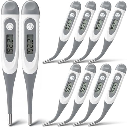 TrelaCo 10 Pcs Digital Thermometer Bulk for Adults, Light Gray - color: Light Gray