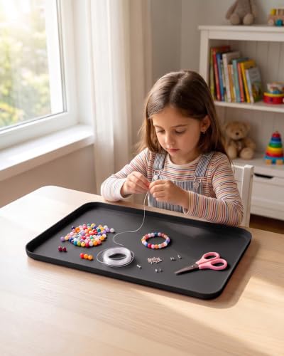Silicone Mats for Crafts, 12" x 19" Waterproof Non-Slip Playdoh Mat - color: Black, size: 19"x12"