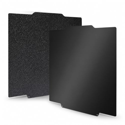 266x293mm Black PEI Build Plate for Flashforge Creator 5/5 Pro, Double-Sided Smooth PEI+Textured PEI Spring Steel Sheet Heat Bed with Strong Adhesion & Easy Part Removal - size: 266x293mm