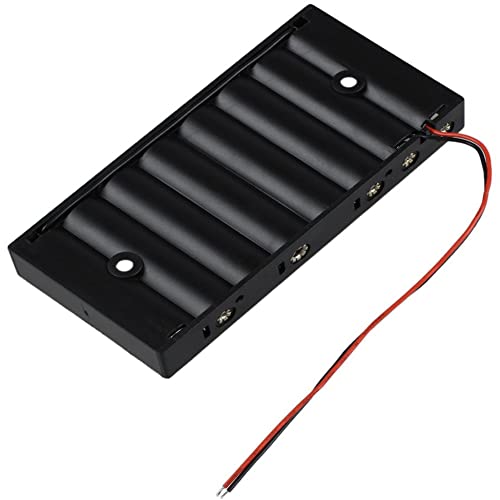 8 AA Battery Case Holder 8 x1.5V, DIY Battery Storage Boxes, AA 8 Bay Battery Holder, 8 Slots in Parallel Black Plastic Batteries Case