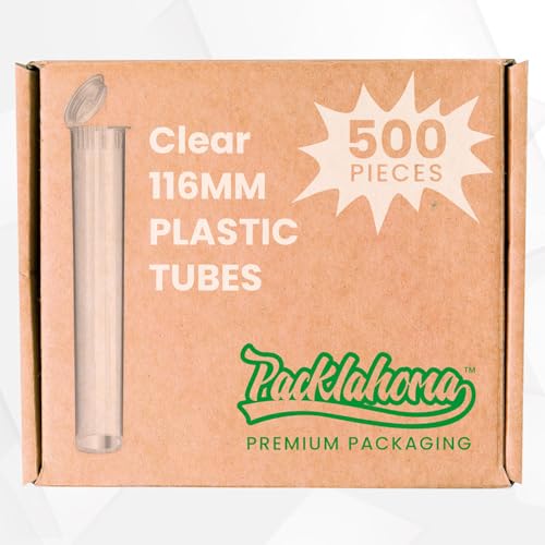 500 Pcs 116mm Pop Top Tubes Clear | Squeeze Tubes Packaging for Airtight Storage (Clear)