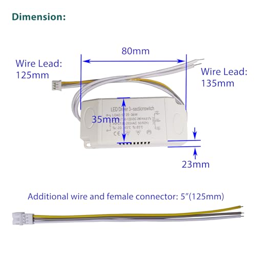 LED Driver 25-36W for Multi-Color Ceiling Strip Spot Light Module Panel, Replacement LED Power Supply Adapter Starter Transformer, Input AC85-265V Output DC80-125V - style: SF 25-36W 3CCT