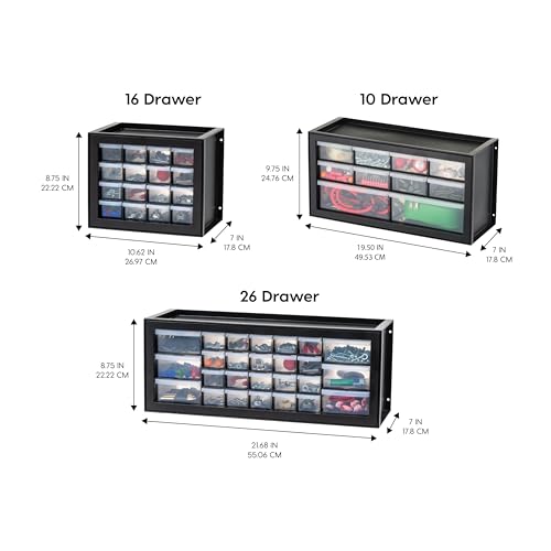 IRIS USA 26-Drawer Teacher Toolbox, 2 Pack, Craft Storage Drawers, Black - color: Black, size: 26 Drawer - 2 Pack