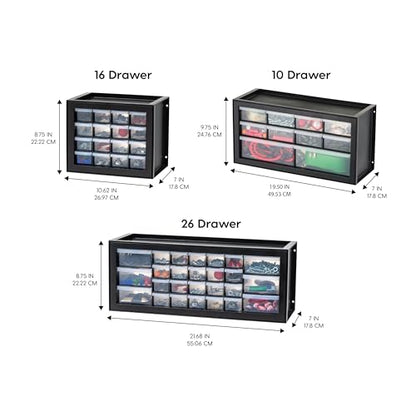 IRIS USA 26-Drawer Teacher Toolbox, 2 Pack, Craft Storage Drawers, Black - color: Black, size: 26 Drawer - 2 Pack