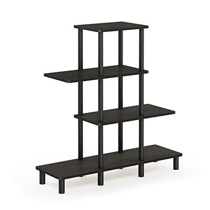 Furinno Turn-N-Tube 4-Tier Design Display Rack, Espresso/Black - color: Espresso/Black, style: 4-Tiers, Ladder
