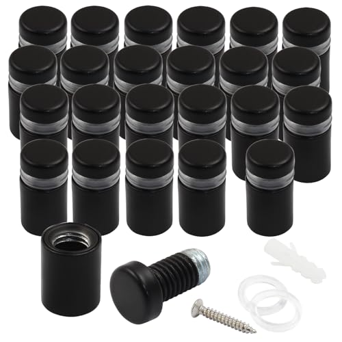 1/2" x 3/4" Sign Standoff Screws, 24 Pcs, Black Acrylic - color: Black, size: 1/2" x 3/4",24 Pcs