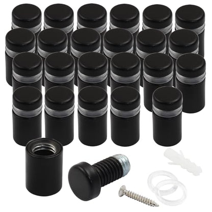 1/2" x 3/4" Sign Standoff Screws, 24 Pcs, Black Acrylic - color: Black, size: 1/2" x 3/4",24 Pcs