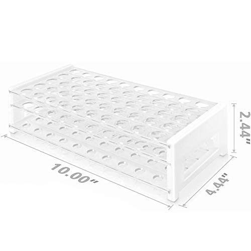 Plastic Test Tube Rack for 15/18 mm Tubes, Hole Diameter is 18.7mm, Holds 50, Detachable, Karter Scientific 208U6 (Pack of 20) - size: 15/18mm, style: Pack of 20