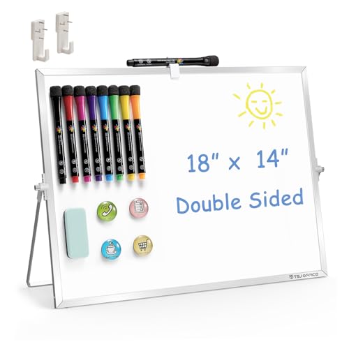 TSJ OFFICE Small White Board - 18 X 14 Inches Silver Framed Dry Erase Board - color: Silver, size: 18"W x 14"H